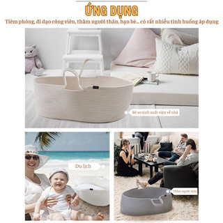 Nôi Ngủ Giỏ Nôi Myd.23 Cho Bé Sơ Sinh Gấp Gọn Tiện Lợi, Vải Cotton Mềm Mại, Phụ Kiện Du Lịch