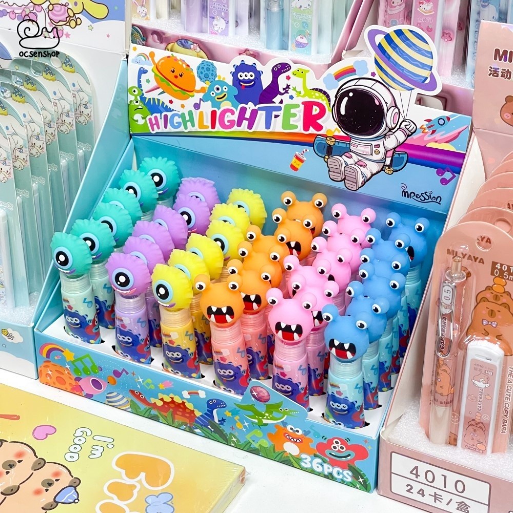 Bút highlighter Monster dạng tuýp (Giao màu ngẫu nhiên)