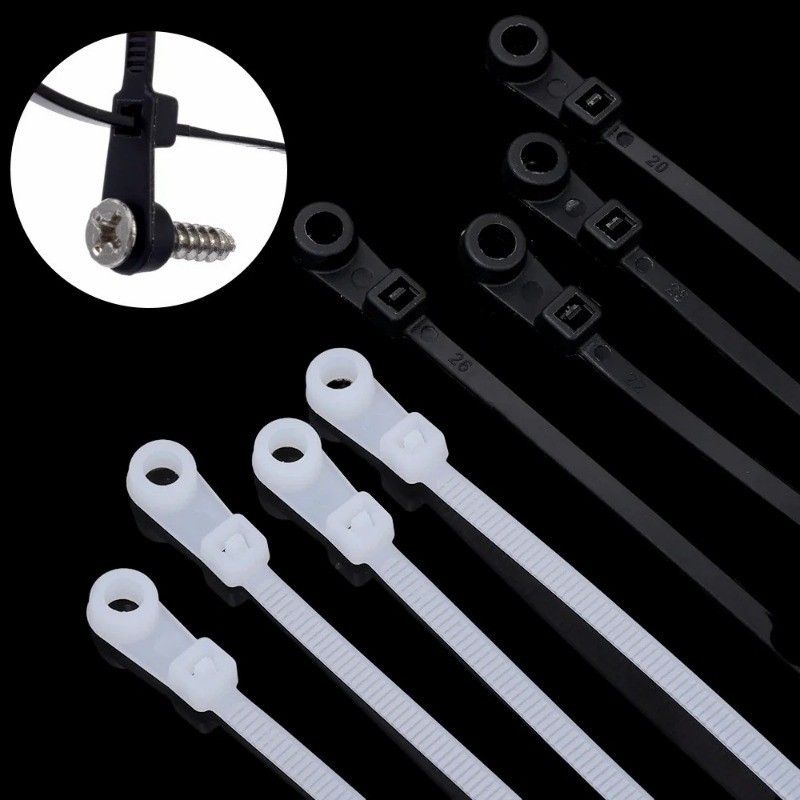 Dây buộc cáp lỗ vít - Dây buộc cáp Nylon tự khóa - Dây buộc dây Vòng buộc dây - Dây buộc cáp cố định có thể tái sử dụng - Dây buộc dây - Đồ dùng tổ chức văn phòng