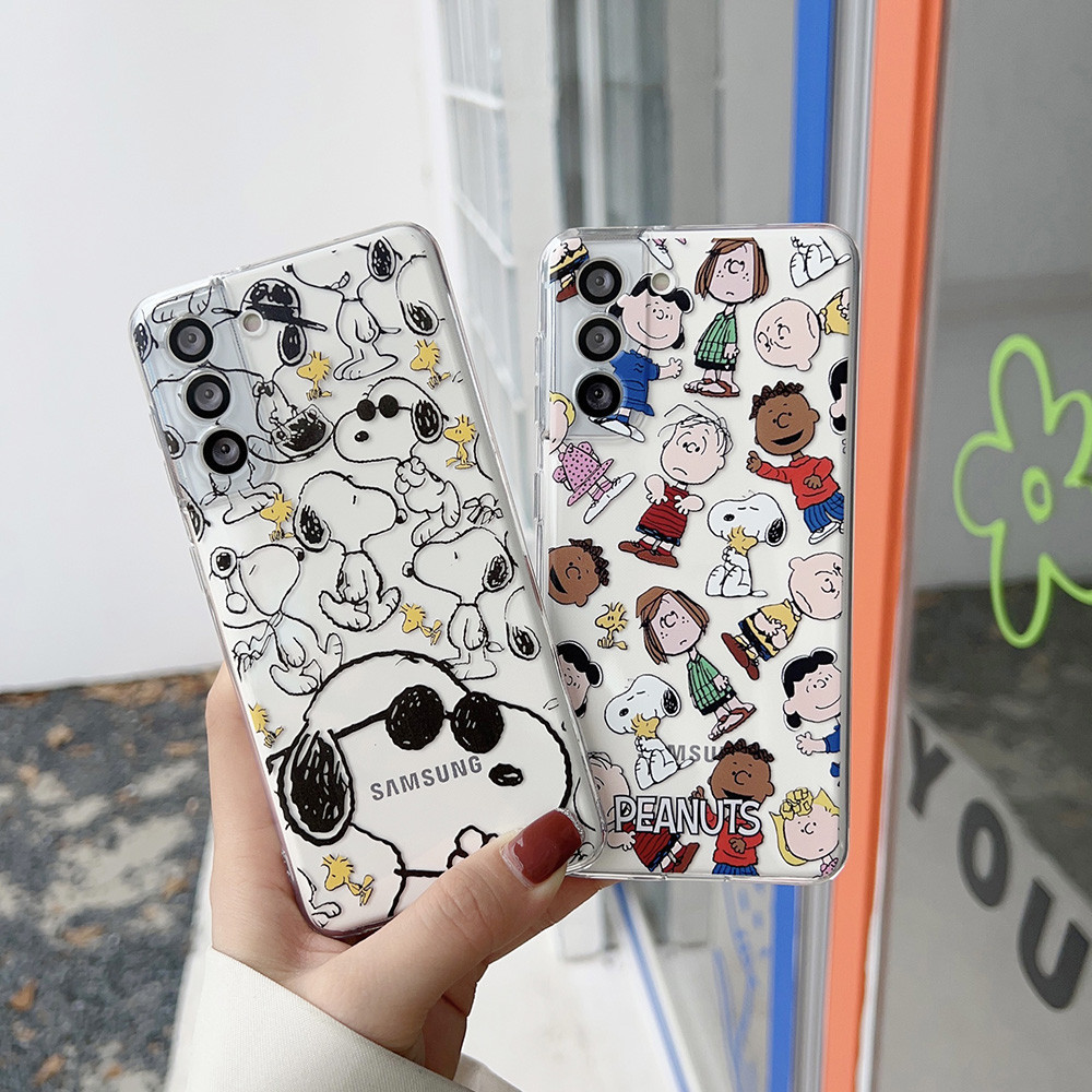 Ốp Mềm TPU Cho Samsung S24 S23 S22 Ultra Plus S23 S21 FE A55 A54 A35 A34 A25 A24 A15 A14 Họa Tiết Snoopy Chống Vết Bẩn Chống Sốc Vỏ Điện Thoại Cảm Ứng Tinh Tế