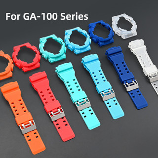 Bộ dây đeo đồng hồ bằng nhựa đầy màu sắc cho Casio G-shock GA-100 Series Vỏ bọc cao su GA-120 GA-140 GLS-100 GAX-100 GD-100 GD-110 Bộ vỏ đồng hồ Nam Nữ