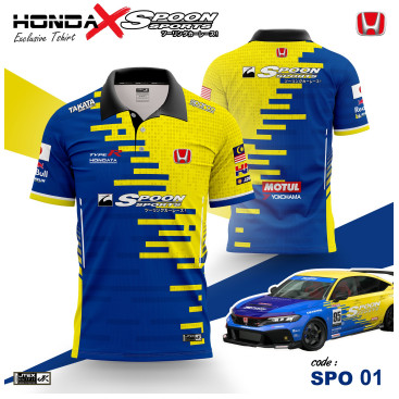 Áo thun thăng hoa thể thao Honda Spoon / Áo thun Baju Jersey