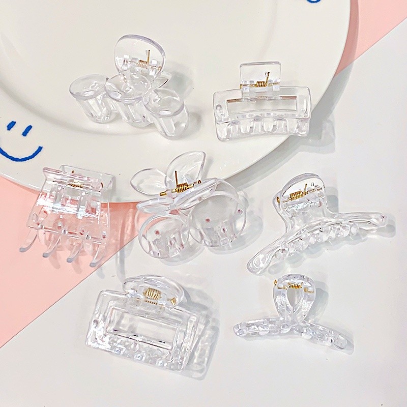 1 Kẹp Móng Vuốt Tóc Trong Suốt Cho Nữ Cho Tóc Mỏng Dày Chắc Chắn Giữ Tóc Phụ Kiện