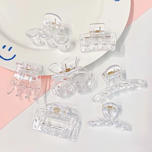 1 Kẹp Móng Vuốt Tóc Trong Suốt Cho Nữ Cho Tóc Mỏng Dày Chắc Chắn Giữ Tóc Phụ Kiện
