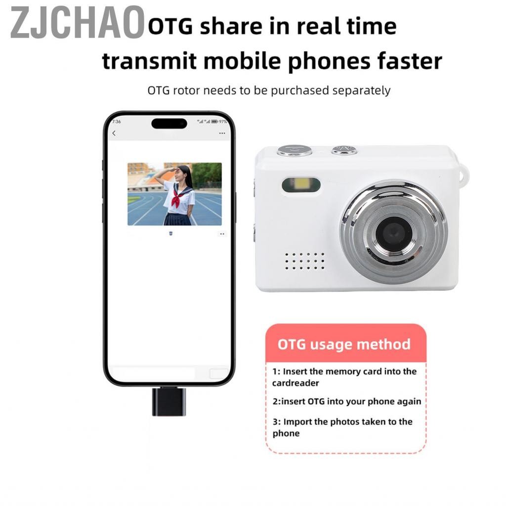 Zjchao Máy quay video máy ảnh kỹ thuật số nhỏ 1080p CCD với ống kính 160 độ cầm tay loại C Retro Thumb để ghi lại việc chụp ảnh