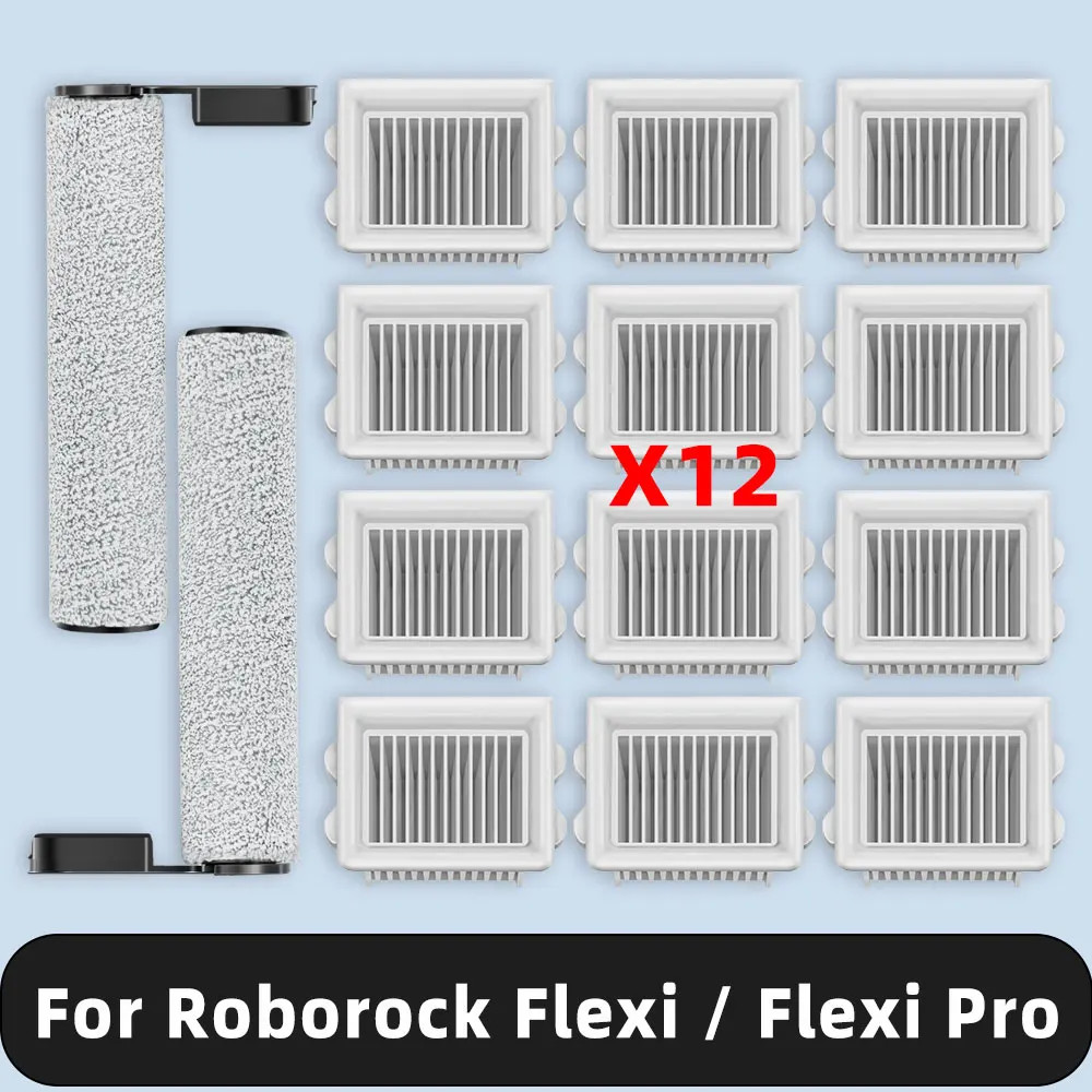 Tương thích cho Roborock Flexi / Flexi Pro Phụ tùng thay thế Phụ kiện bàn chải con lăn mềm Bộ lọc có thể giặt được(Roborock Flexi Lite model not available)