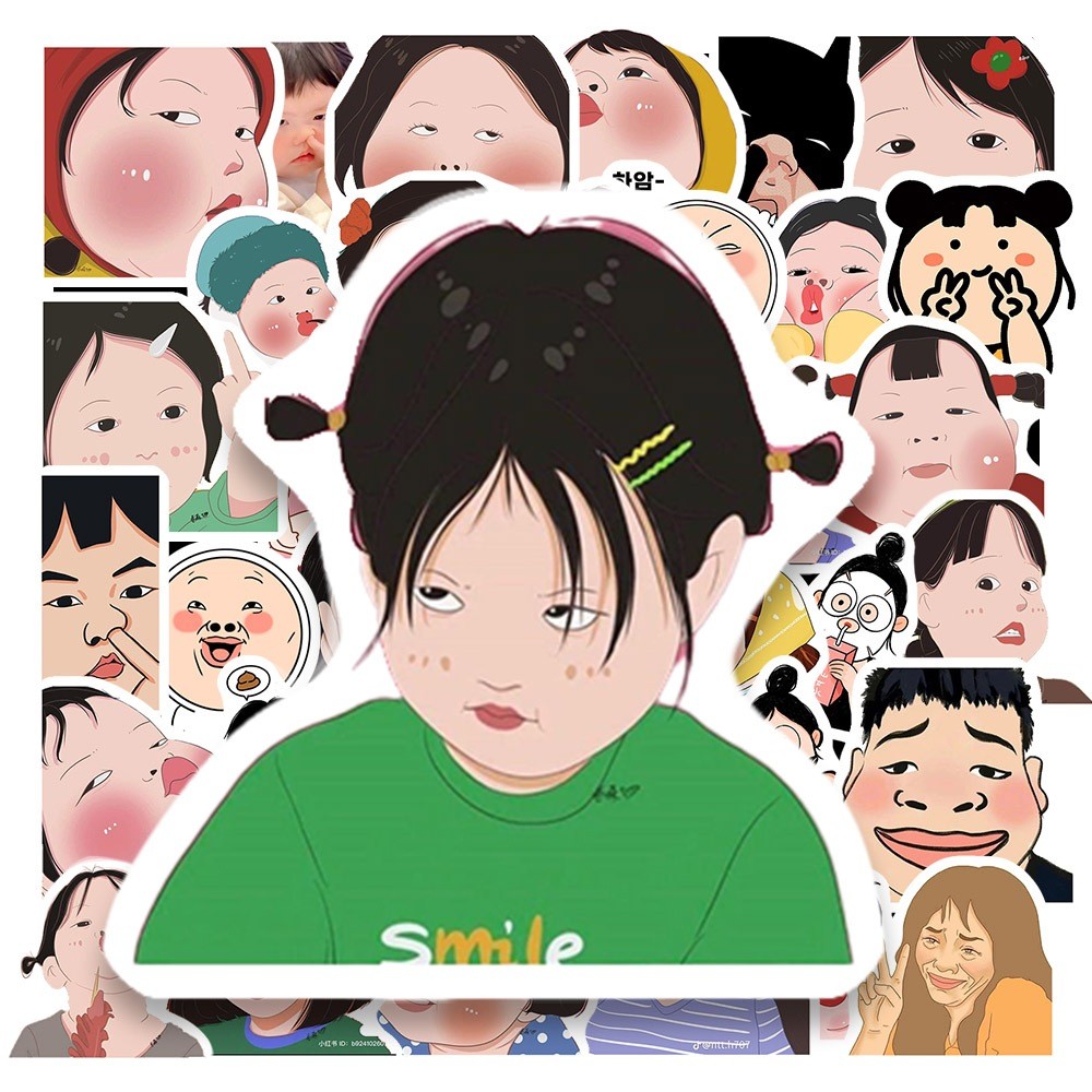50 Sticker MEME CÔ BÉ VUI VẺ chống nước sticker dán laptop, điện thoại, đàn guitar, mũ bảo hiểm, vali | MS: 000382