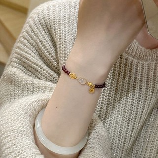 Vòng Tay Giàu Có Garnet Ice Bầu Trong Suốt Vòng Tay Nữ Đính Hạt May Mắn Mới Phong Cách Trung Hoa Phong Cách Retro Cung Điện Phong Cách