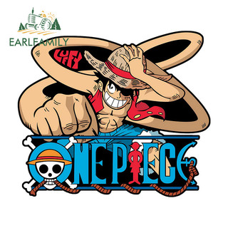 EARLFAMILY One Piece Luffy Xe Miếng Dán Anime Chống Thấm Nước Ván Lướt Sóng Windows Vali Laptop Vinyl Đề Can Tắc Xước Cửa Xe Bảo Vệ