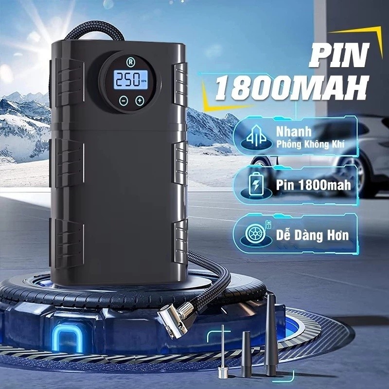 🔥Bơm không dây di động Sạc USB Bộ ngắt mạch tự động Giám sát áp suất lốp cho lốp xe đạp và bóng ô tô