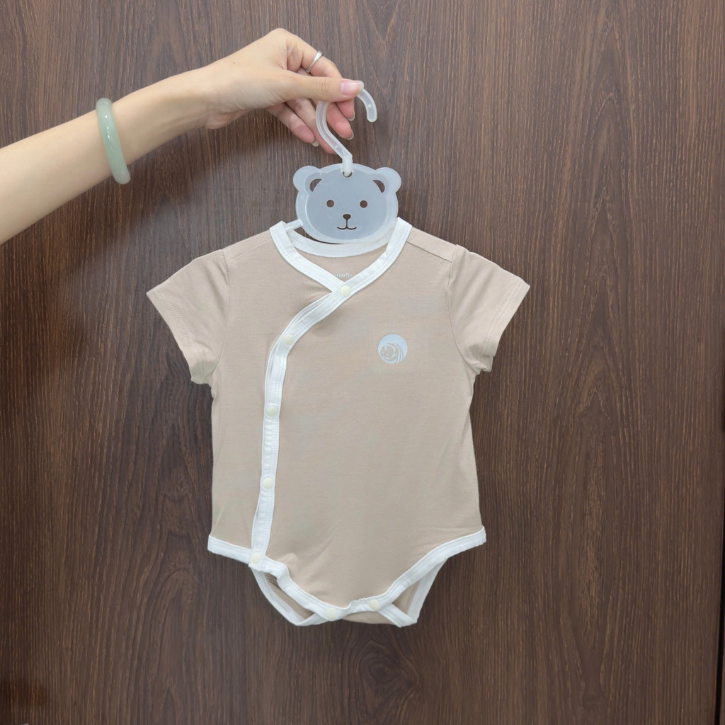 Body Chip Cộc Tay Sơ Sinh Anminaza Vạt Chéo Vải Sợi Tre Cao Cấp Co Dãn Thoáng Mát Và Mềm Mịn - Hàng Chính Hãng AMI0357-1