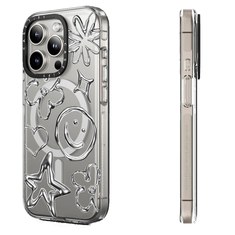 Casetify X Hộp đựng họa tiết nước cười Tác động trong suốt Vỏ hút từ tính cho iPhone 16 / 15 / 14 / 13 Pro Max | Mặt sau Acrylic bảo vệ quân sự với bao bì cao cấp