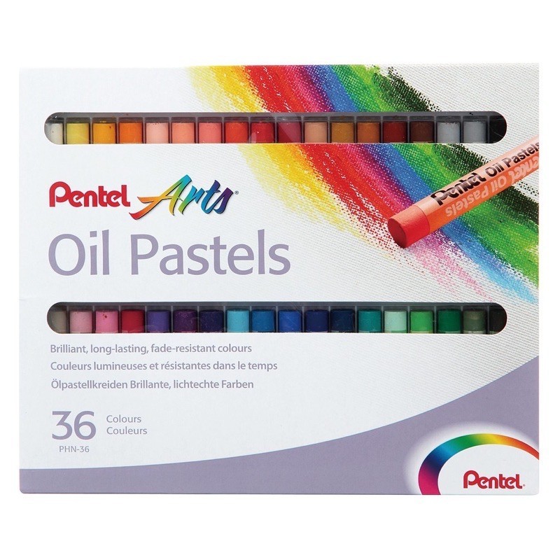 Bút phấn dầu, màu sáp dầu Oil Pastel Nhật Bản PENTEL 12- 25- 36 - 50 màu. -