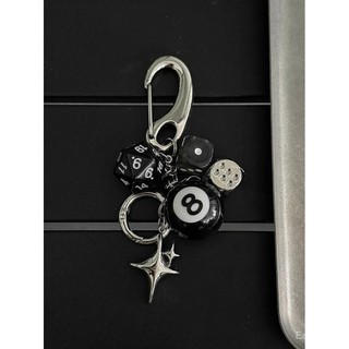 [Phụ kiện] Dây chuyền túi handmade hình xúc xắc đen, thiết kế thời trang, cảm giác cao cấp, phụ kiện trang trí treo chìa khóa, trang sức tinh xảo XAO5