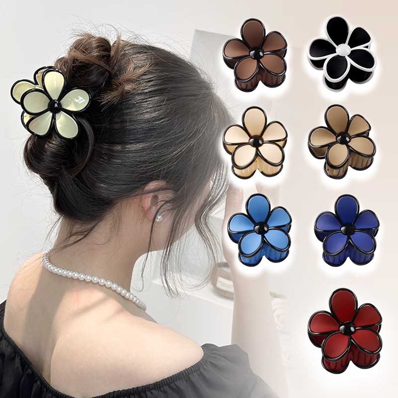 [Yunyuan] Hoa chặn màu cao cấp kẹp tóc nữ buộc nửa buộc, phong cách xã hội, đơn giản đa năng