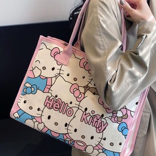 Túi Tote dây kéo Hello Kitty bán chạy 2026 Dung tích lớn