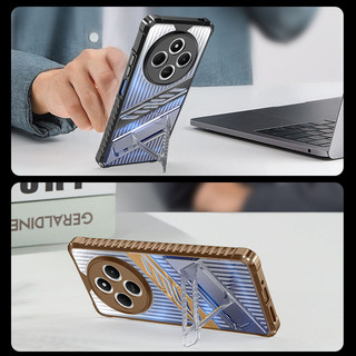 Dành cho Redmi 14C / Redmi A3 Ốp điện thoại PC cứng trong suốt TPU mềm tích hợp chân đế ẩn Chống rơi Vỏ mỏng chống sốc