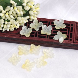 20 Chiếc 14 Mm Lỗ Trung Bình Hoa Bốn Cánh Hoa Tự Làm Màu Thủy Tinh Cổ Hanfu Kẹp Tóc Mũ Đội Đầu Làm Vật Liệu Handmade