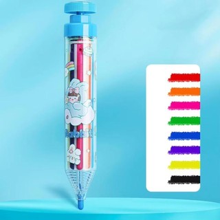 Bút chì màu trẻ em RISEDOT, Bút vẽ xoay nhiều màu, Bộ bút chì ép màu tay 8 trong 1
