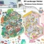 Nhãn dán cảnh thu nhỏ GETVOW, Nhãn dán phong cảnh hoạt hình Kawaii, Lễ hội sách cảnh thu nhỏ ba chiều DIY Quà tặng sinh nhật