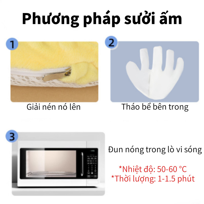 【SKISOPGO】Gối bàn tay chống giật mình cho bé hình thú,giúp bé ngủ ngon,Giảm Chướng Bụng Có Điều Khiển Từ Xa 3 Chế Độ Vỗ
