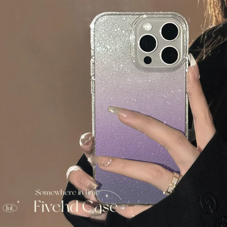 Ins Hàn Quốc Đơn Giản Chuyển Màu Tím Bling Sang Trọng Cao Cấp Vỏ Cho iPhone 11 16 16E 15 14 13 12 Pro Xs Max XR X 7 8 Plus SE Ốp Lưng TPU Mềm HD Trong Suốt Vỏ Điện Thoại Bảo Vệ Mặt Sau