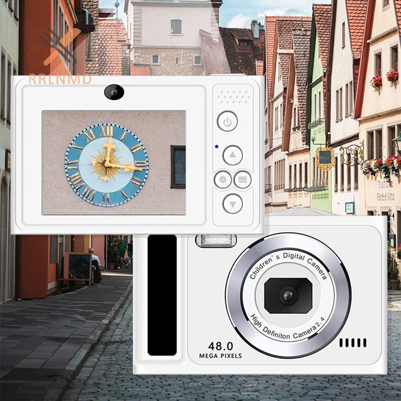 Rrlnmd 48MP Ống Kính Kép 2.8 Inch Camera Video Kỹ Thuật Số IPS 4K Camera Kỹ Thuật Số AF 16X Zoom Kỹ Thuật Số Flash Dành Cho Trẻ Em Quà Tặng Sinh Nhật Học Sinh MỚI
