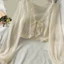 PCF * Mùa Hè Thắt Lưng Áo Cardigan Nữ Cổ Chữ V Dài Tay Chống Nắng Khăn Choàng Shrug