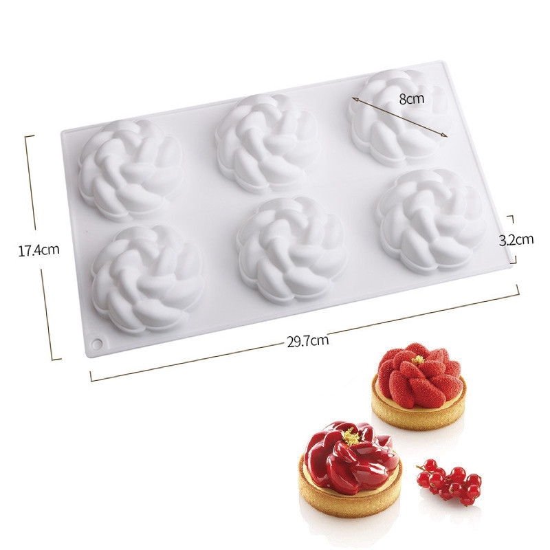 Sant 'Anna Hoa Fondant Silicon Khuôn Mousse Bánh Thơm Nến Xà Phòng Handmade Nướng Tự Làm