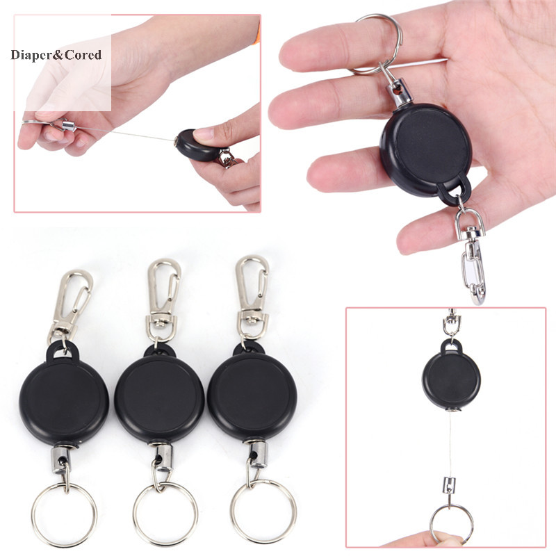 DIAPER & CORED Cuộn dây thép có thể thu vào Dây đai giật Vòng huy hiệu Pass ID Card Holder YTH