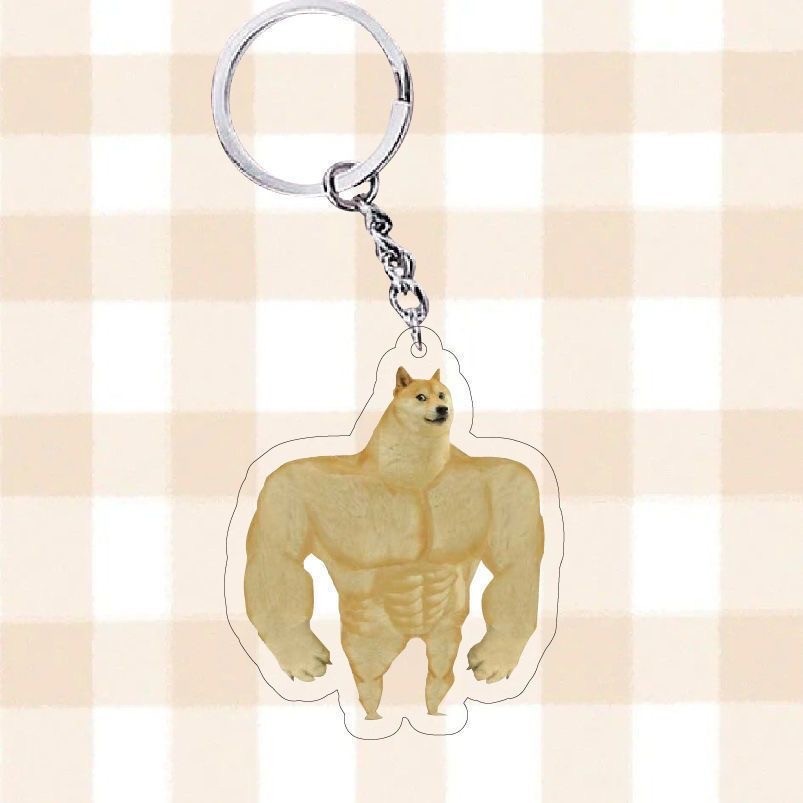 Giả mạo cheems thú cưng móc khóa dễ thương Shiba Inu mặt dây chuyền ngộ nghĩnh acrylic gói biểu tượng cảm xúc ins điêu