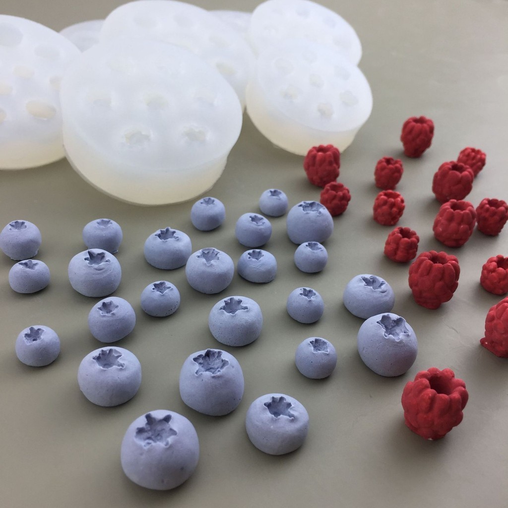 Diy Fruit Series Blueberry Raspberry Khuôn Silicon Chocolate Fondant Kẹo Epoxy Trang Trí Bánh Dụng Cụ Trang Trí Khuôn Nướng Bánh