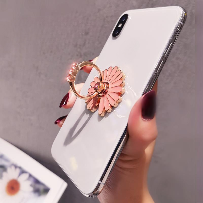 Phụ Kiện Điện Thoại Di Động Khóa Vòng Giá Đỡ Influencer Daisy Chống Sốc Khóa Ngón Tay Phong Cách Nữ Với Kim Cương Vỏ Điện Thoại Đa Năng Lười Để Bàn Giá Đỡ Đa Năng
