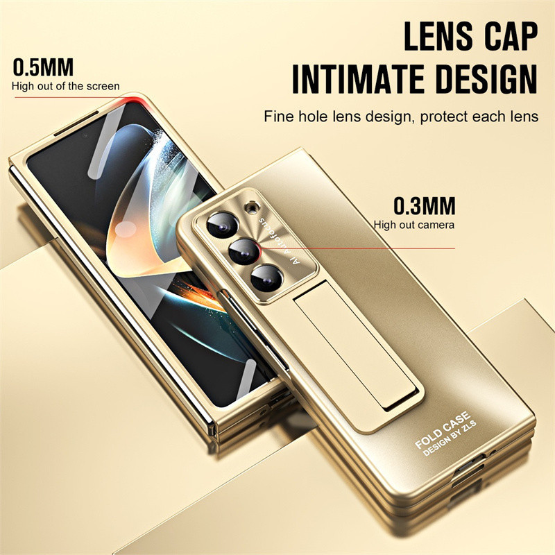 Vỏ Giá Đỡ Mạ Điện Samsung Galaxy Z Fold 5 Z Fold 4 Matte S Khe Cắm Bút Chân Đế Phim Cường Lực Tất Cả Vỏ Protetcive Z Fold 3 Vỏ Cứng Pc