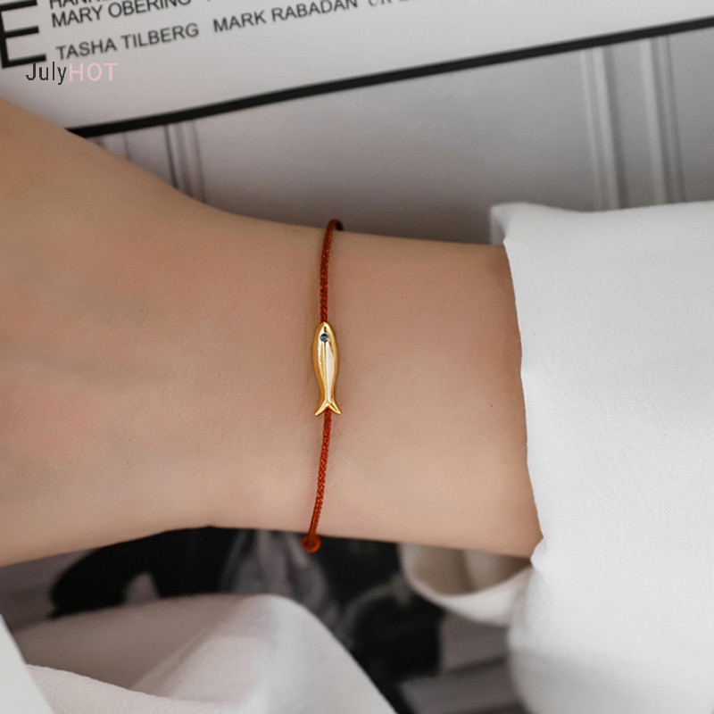 Julyhot Dây Đỏ Cá Vòng Tay Dành Cho Nữ Cá Dễ Thương Dây Xanh Vòng Tay Có Thể Điều Chỉnh Handmade Trang Sức Tối Giản Dân Tộc Trang Sức Massivedeals