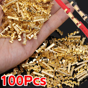 Đầu nối mông Fascia răng nhỏ màu vàng - Đầu nối chèn lạnh 0,3-1,5mm2 - Đầu nối dây hình chữ U 50 / 100 Cái - Đầu nối uốn phích cắm kết nối nhanh