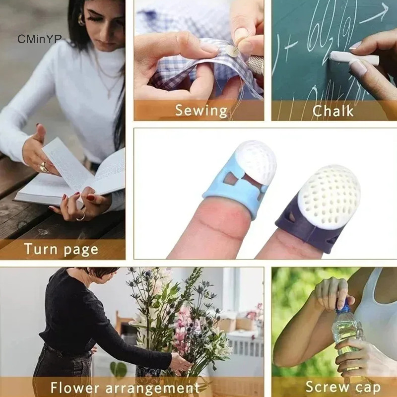 Cyp May Thimbles Silicone May Ngón Tay Đầu Chống Trơn Trượt Rỗng Ngón Tay Bảo Vệ Tay DIY Chữ Thập May Dụng Cụ Vinh Quang