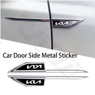 2 Cái / bộ Mới KIA KN Xe Fender Kim Loại Miếng Dán Bên Ngoài Trang Trí Bên Phải Trái Đề Can Sửa Đổi Cho Seltos K2 K3 K5 Carens Forte Cerato Soluto Sportage Picanto Carnival Phụ Kiện