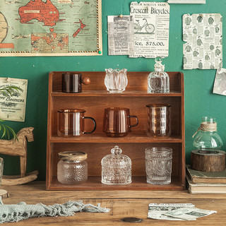 Matsukawa Nội Thất Gia Đình Cốc Gỗ Hộp Bảo Quản Văn Phòng Retro Phòng Khách Bộ Trà Cốc Nước Cốc Thủy Tinh Để Bàn Kệ