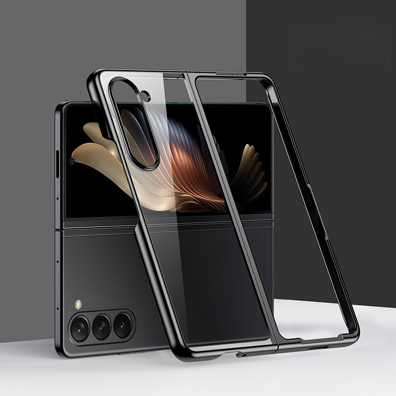 Ốp Điện Thoại Trong Suốt Mạ Điện Cho Samsung Galaxy Z Fold 6 5 4 3 Fold6 Fold5 Fold4 Fold3 Vỏ Cứng Trong Suốt Chống Rơi