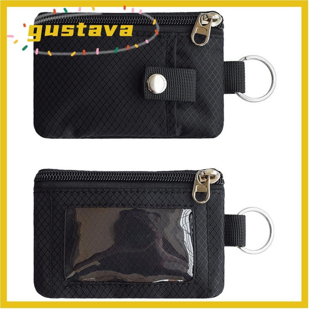 Ví nhỏ GUSTAVA, Ví móc khóa mỏng cửa sổ ID, Ví đựng tiền xu chặn RFID chống nước có khóa kéo