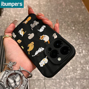 ibumpers Ốp Lưng Iphone Cute Mèo Anime Ốp Điện Thoại đen Silicon Mềm Chống Bẩn Chống Sốc Ốp điện thoại Cho Iphone 15 14 12 13 11 Pro Max IP 7 8 Plus Iphon X XS XR XsMax