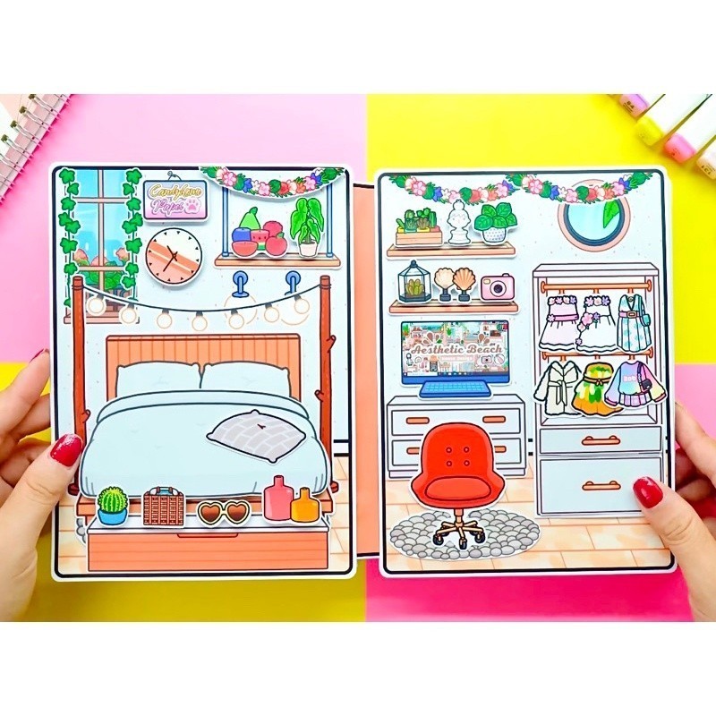 Cuốn Sách Toca Boca squishy giấy tự làm búp bê giấy blackpink búp bê giấy ngôi nhà búp bê ngôi nhà búp bê giấy ngôi nhà