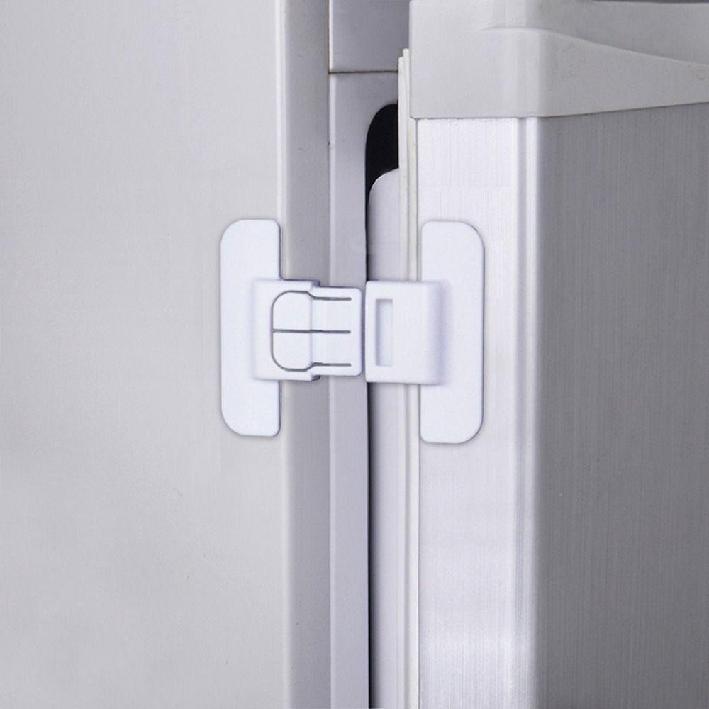Khóa tủ lạnh WOODNEST, Khóa an toàn trẻ em ABS chống mở, Khóa đóng màu trắng