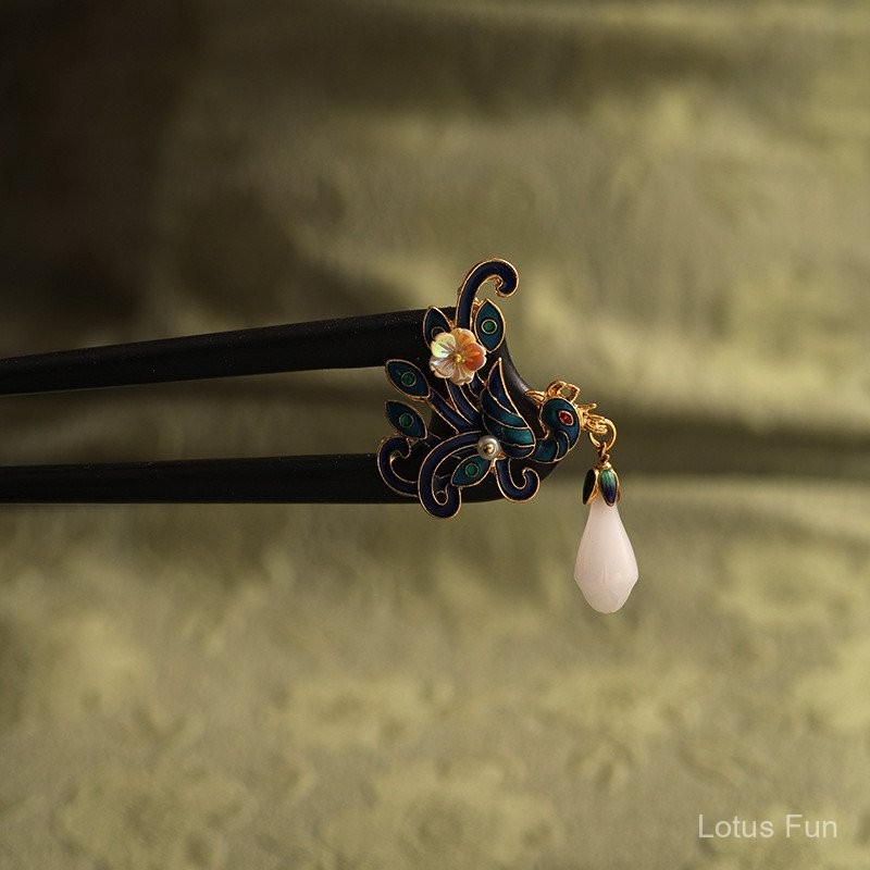 Mới Handmade Hình Chữ U Đôi Kẹp Tóc Mun Kẹp Tóc Cổ Sang Trọng Hàng Ngày Kẹp Tóc Đơn Giản Trung Quốc Sườn Xám Hanfu Phụ Kiện