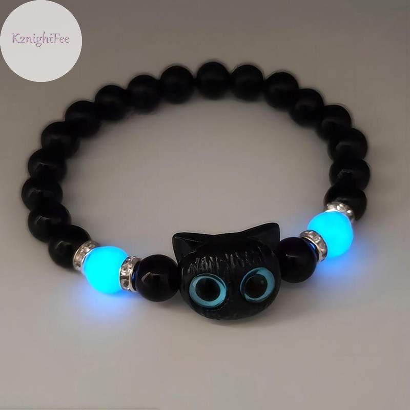 K2nightfee Dễ Thương Mắt To Dạ Quang Vòng Tay Dành Cho Nữ Hoạt Hình Động Vật Đính Hạt Mặt Dây Chuyền Tay Dây Chuyền Túi Tình Bạn Đôi Vòng Tay Trang Sức Quà Tặng VN