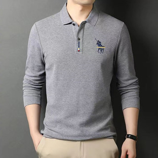 Áo Sơ Mi Polo Tay Dài Thu Đông Nam Ve Áo plus Size Top Trẻ Trung Và Trung Niên Thêu Quần Áo Nam Rời Thường Ngày