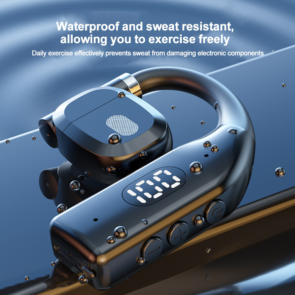 Kẹp tai nghe không dây P7 180° Xoay Bluetooth 5.3 Tai nghe âm thanh nổi HiFi Màn hình kỹ thuật số Tai nghe không dây thể thao có Mic