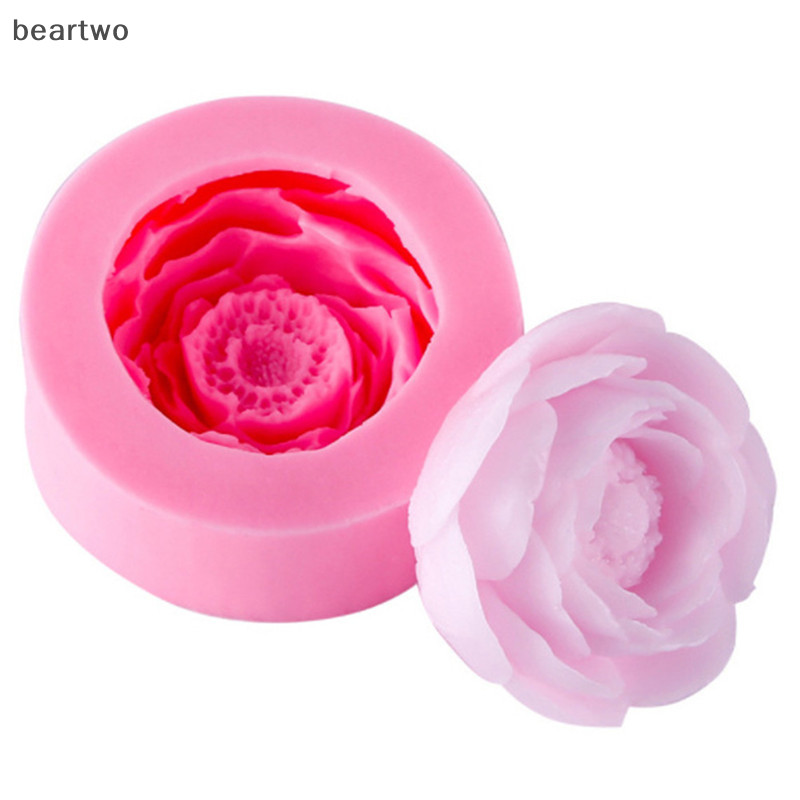 < Beartwo > Hoa Mẫu Đơn Xà Phòng Handmade Khuôn Silicon Làm Bánh Fondant Trang Trí Đẹp