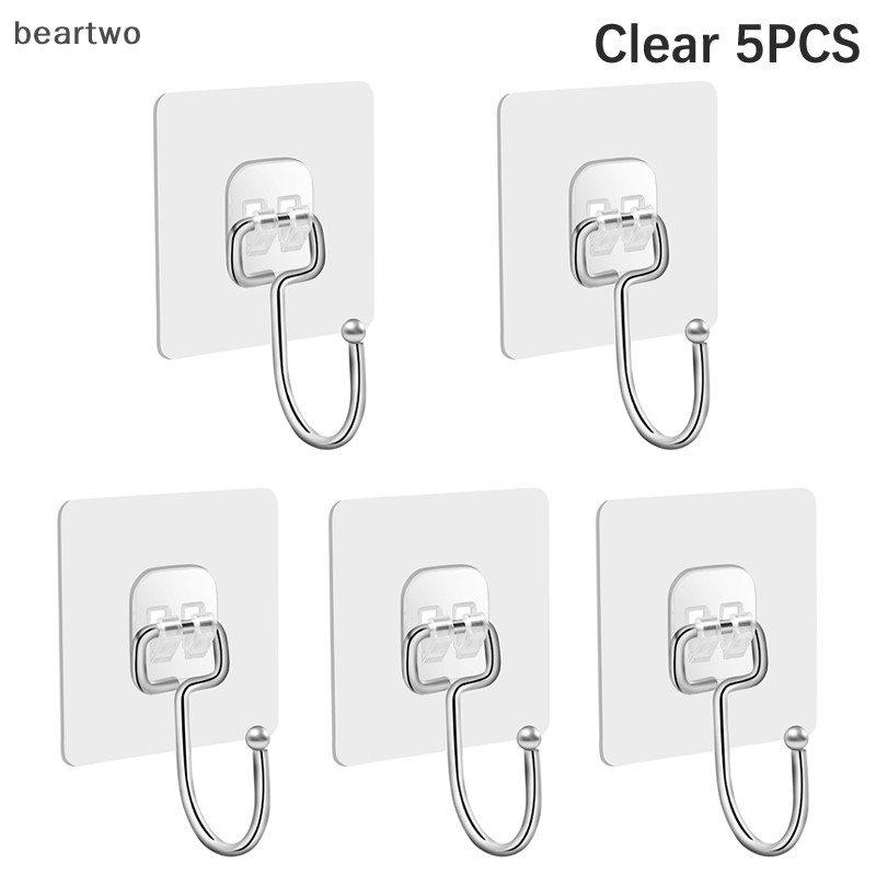 < Beartwo > 1 / 5 Chiếc Xoay Móc Tự Dính Liền Mạch Mạnh Dính Giá Đỡ Cửa Treo Tường Lưu Trữ Móc Treo Nhà Bếp Phòng Tắm Tổ Chức Đẹp